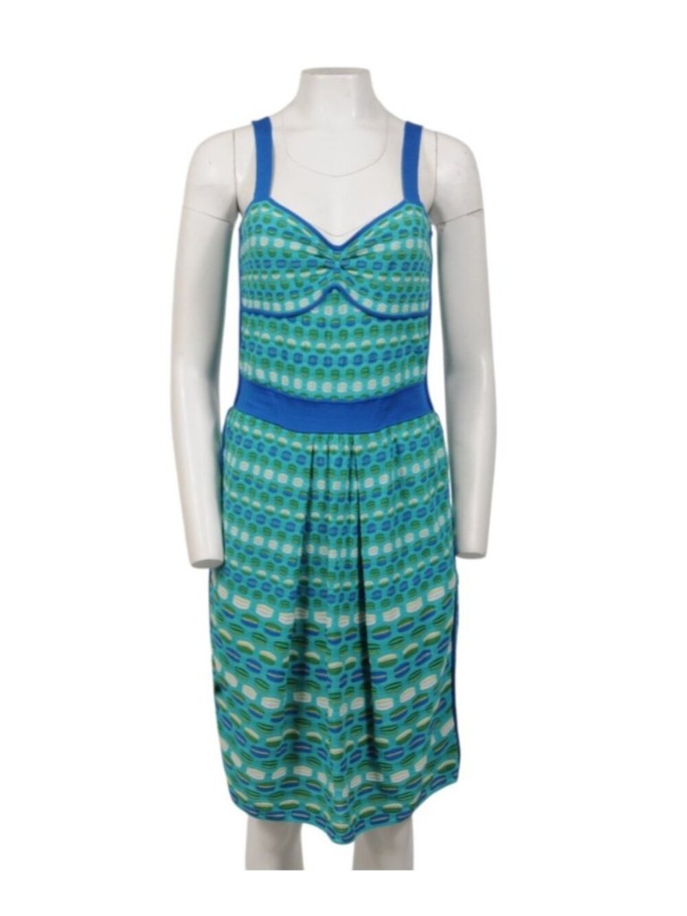 Missoni Womens Midi Strap dress Size US 10 IT 46 Blue Green Sleeveless Strappie